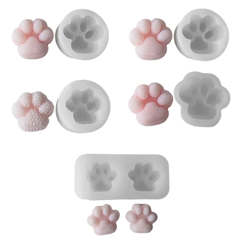 Portable Sturdy Silicone Cats Paws Squeeze Mold Set Craft Supplies for Kids Creativity and Home Decoration Enhancement