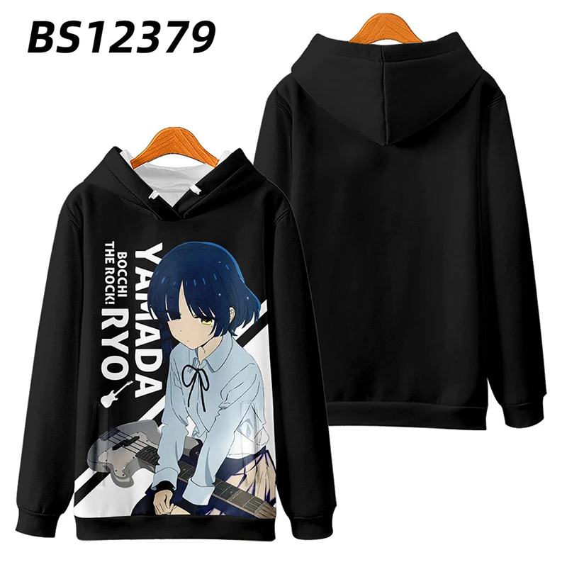 Anime Bocchi The Rock 3D Print Zip Up Women/Men Hoodie Sweatshirt Y2K Streetwear Hip Hop Yamada Ryo Cosplay Zipper Hooded Jacket