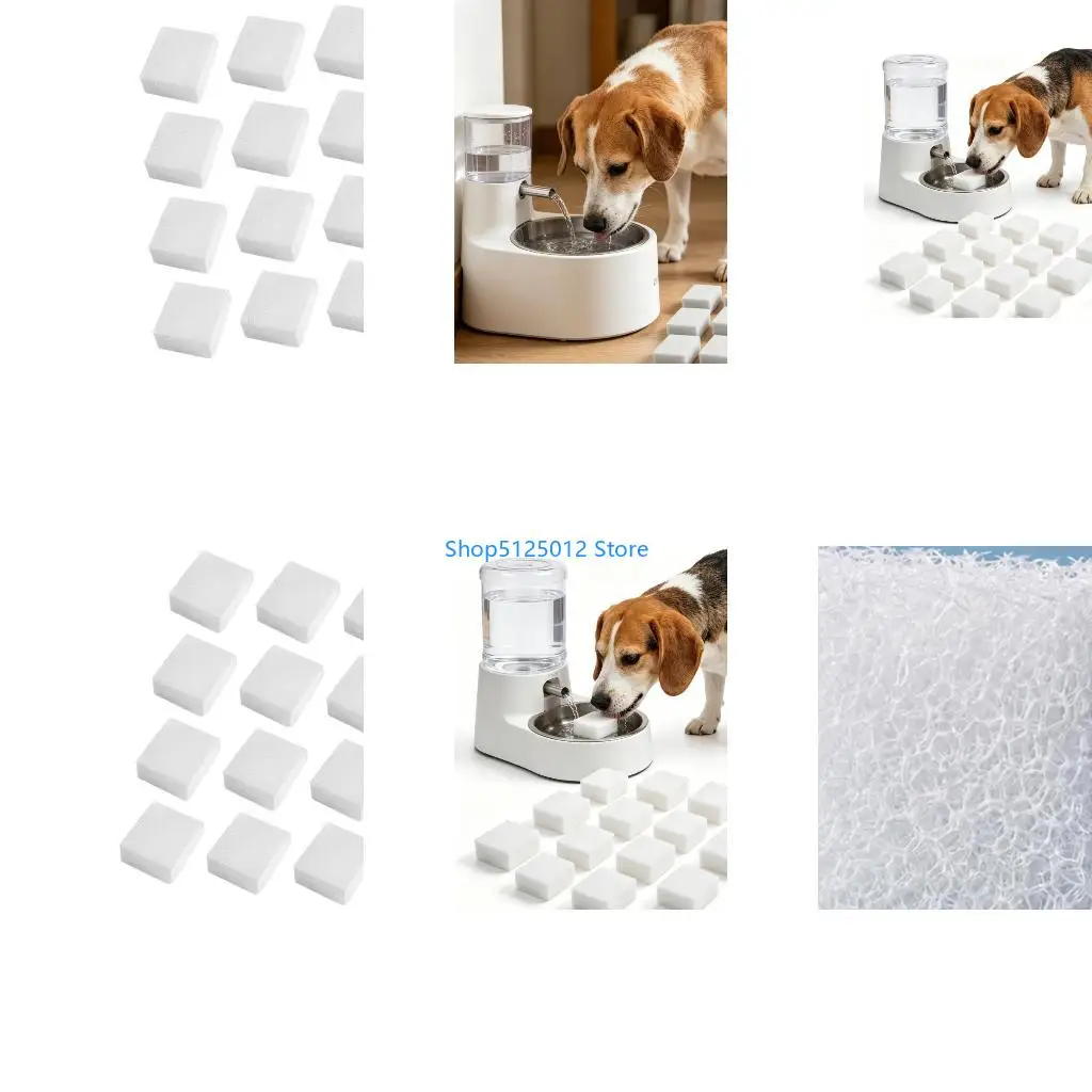 G8TC 12Pcs Pet Fountain Filter Pet Water Round Filter Foam For Kitten Drink Fountain Kitten Water Sponge Replacement Accessories