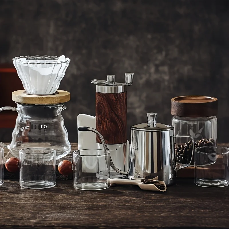 

Coffee Machine Set, Integrated Drip Coffee Set, Manual Coffee Grinder Set, Ideal Choice For Anniversary Gifts