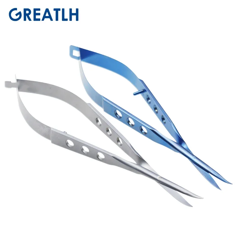 Titanium/stainless Steel Autoclavable Blunt Conjunctival Scissors Curved Eye Surgery Scissors Ophthalmic Instruments 1pcs