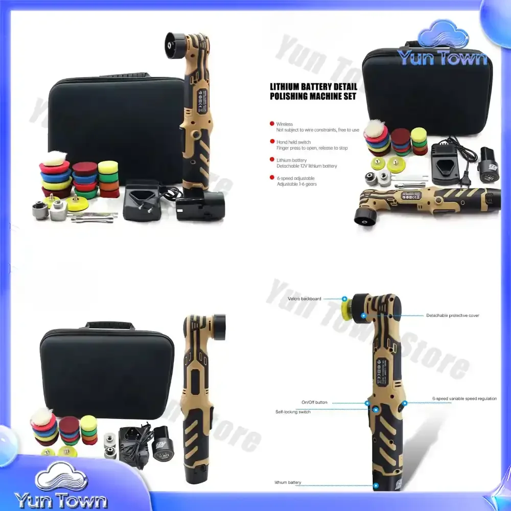 12V Dual-Action Rotations-Poliermaschine für Autopflege Exzenter-Geradlauf Multifunktionales Auto-Detailing-Werkzeug