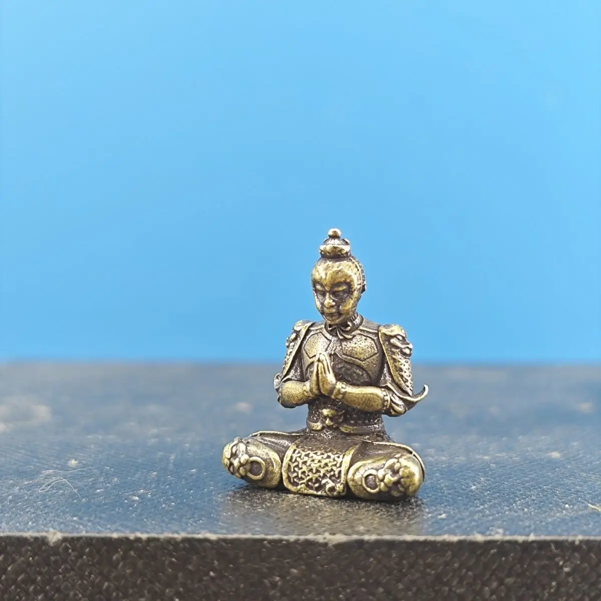 A Brass Fish Tank Landscape Decoration Featuring The Sitting Buddha, The Great Sage Sun Wukong, Defeating The Buddha