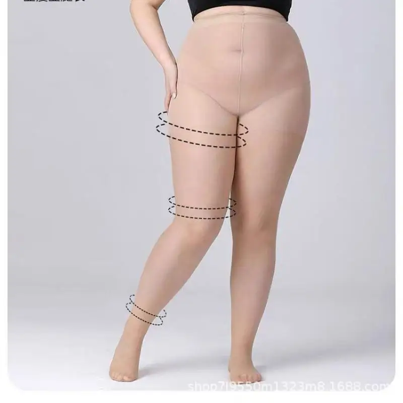 6PCS 55-150KG Plus Size Stockings Thin Women FatAnti hook Silk Durable Summer Pantyhose Non drop Pineapple Socks Black Wholesale