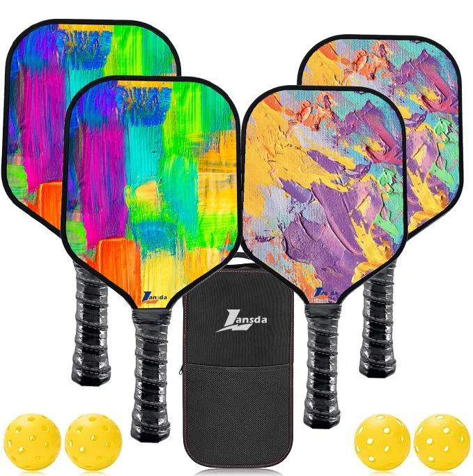 Hot Sale Pickleball Set With 4 Paddles And Net Pickleball Paddles Pickleball Paddle Rackets