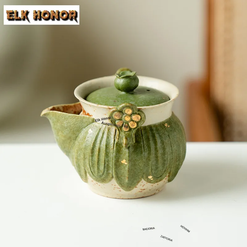 190ml High-end Turquoise Green Hand Grip Teapot Japanese Tea Infuser Pot Tea Maker Kettle With Filter Kung Fu Teaset Supplies