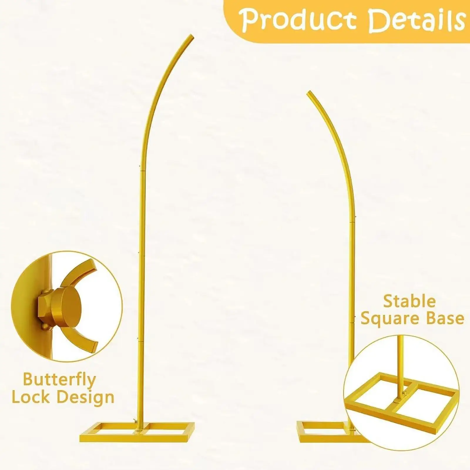 Bingkai Gapura Pernikahan Lengkung DIY 74 inci dan 94 inci untuk Pesta Ulang Tahun