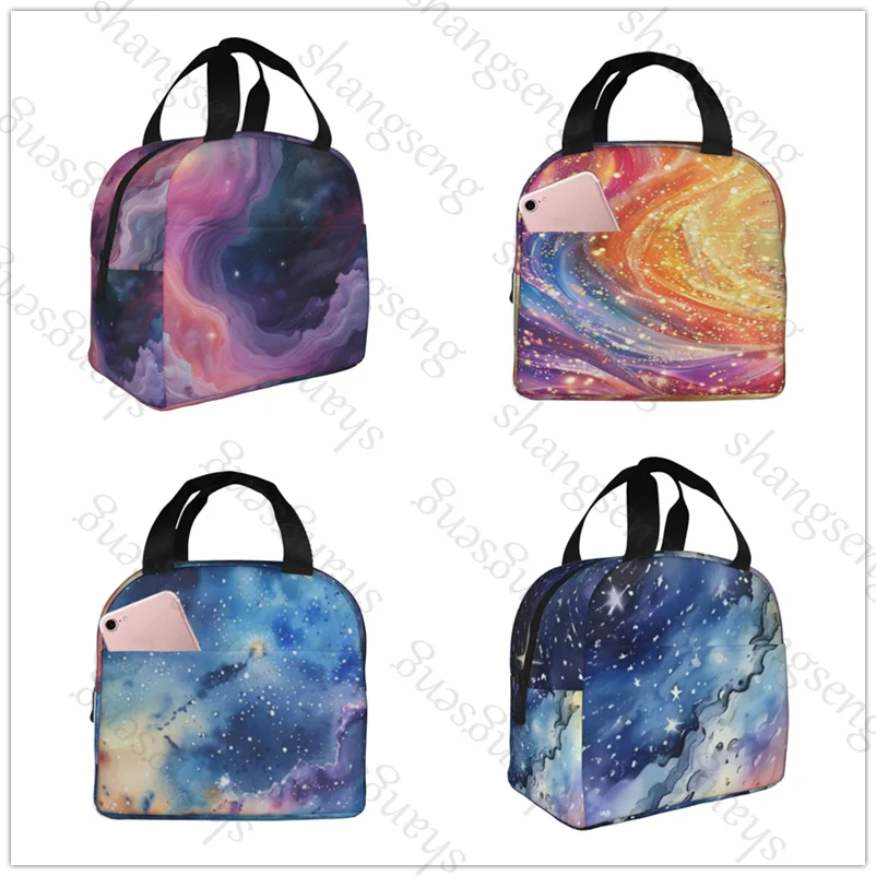 

Starry sky Printed Lunch bag insulated lunch box bag students and office workers carry lunchs box bag insulated Lunch Pack