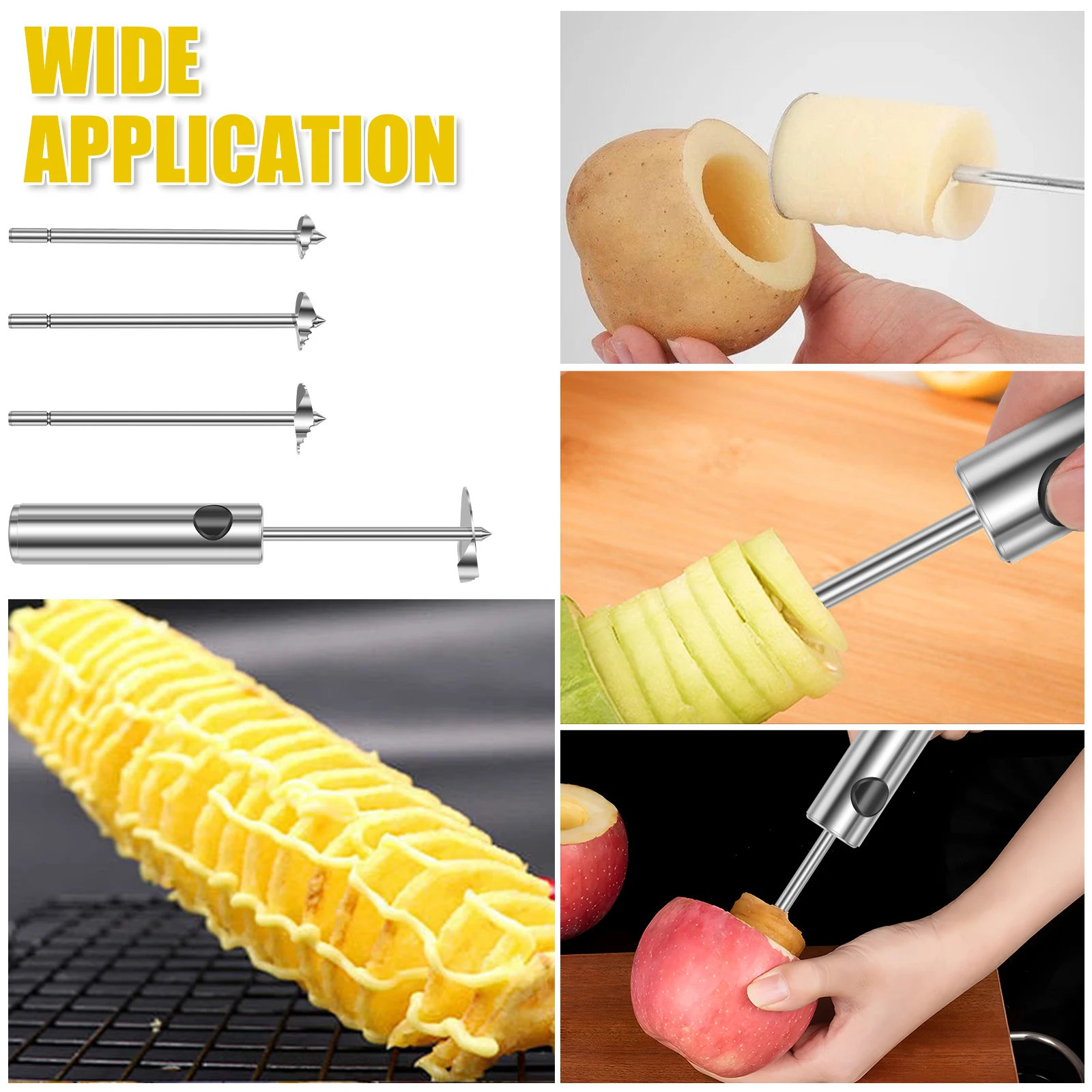 1 Set Stainless Steel Fruit Vegetable Corer Kitchen Pre Meal Corering Tool Ergonomic Nonslip Handle for Coring and Hollowing out