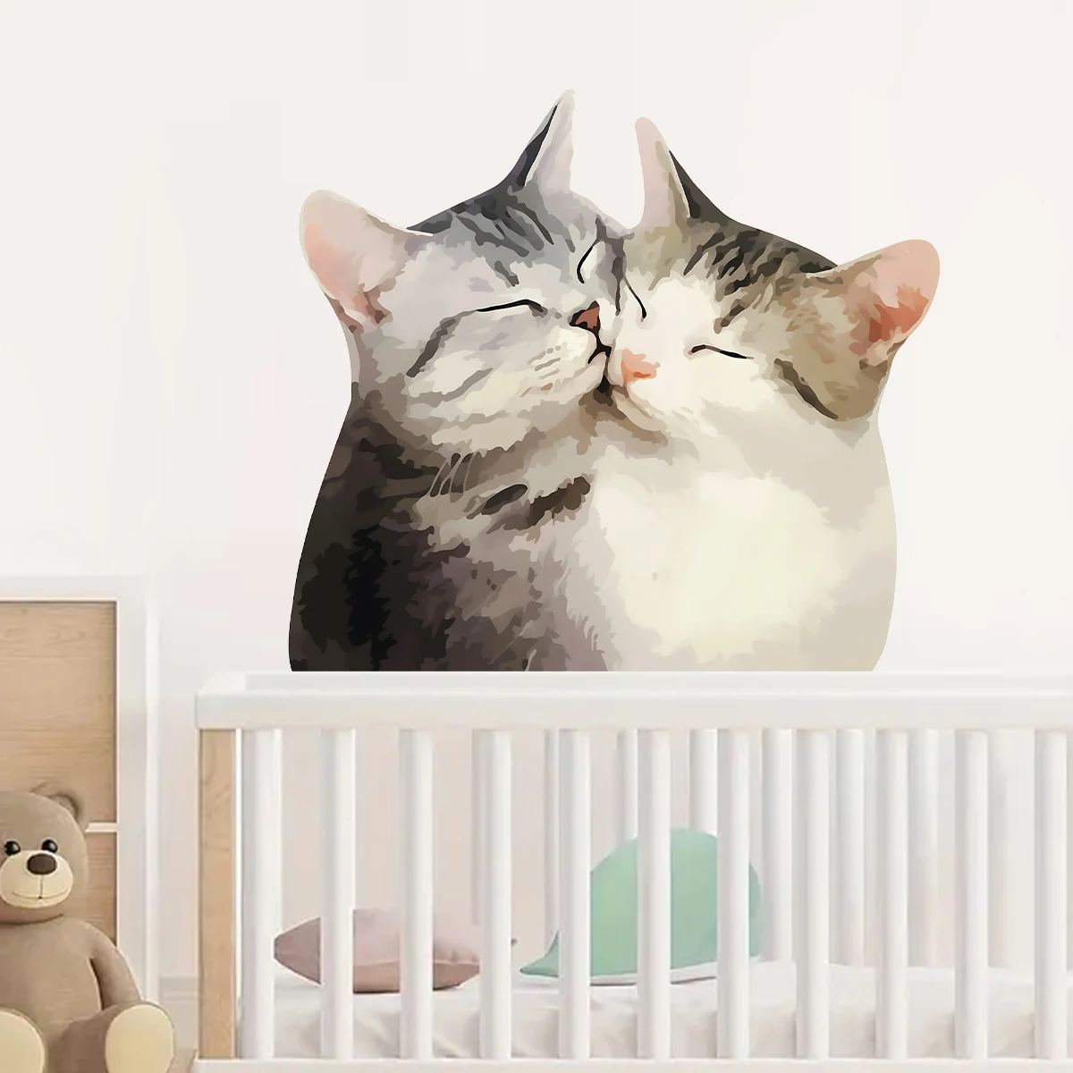 Акварель, симпатичная Реалистичная Интимная кошка для детской комнаты, домашний декор, аксессуары для гостиной, детской комнаты