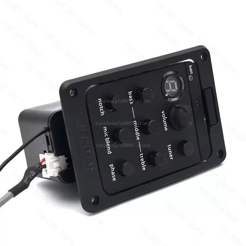 Blend Preamp for Acoustic Guitar, 4-Band Equalizer Tuner Pickup System, ABS Guitar Preamp with Volume Control