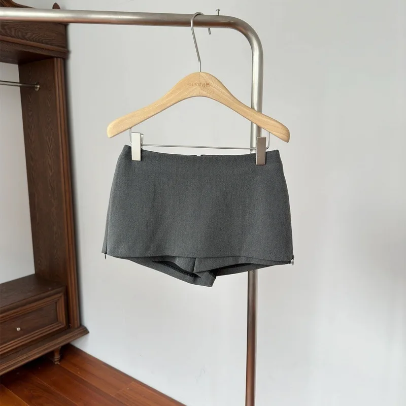 2025 Spring and Autumn New Small Anti-light A-word Skirt Versatile Hip-wrapped Shorts Skirt Temperament Suit Skirt Women