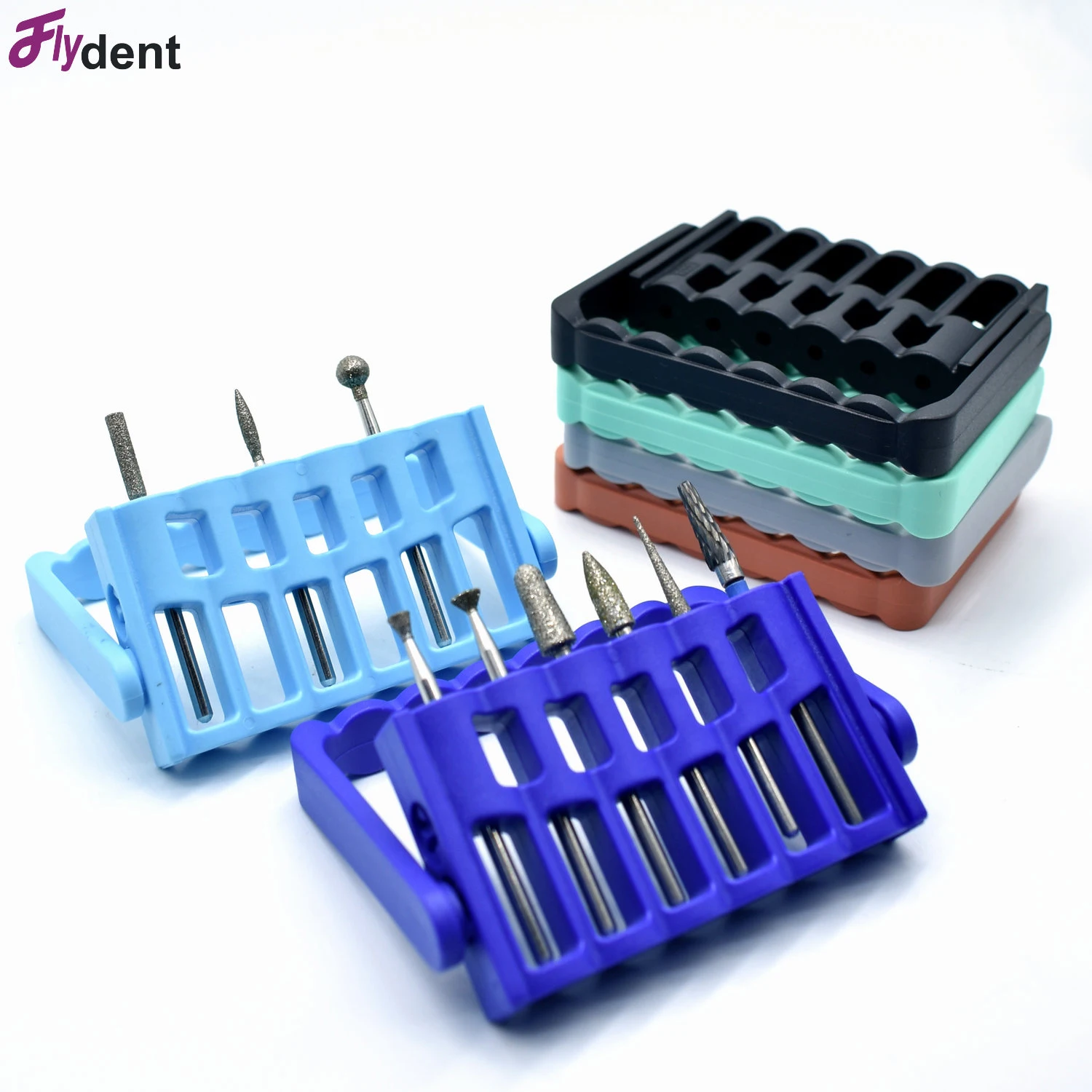 Dental 6 Holes Holder Dispenser Endodontic File Drill Stand Holder Measuring Instrument