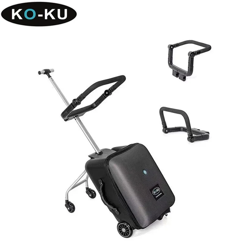Luggage Children\'s Carrier Can Sit and Ride with Guardrail Removable Trolley Case Expansion 7CM Boarding Suitcase
