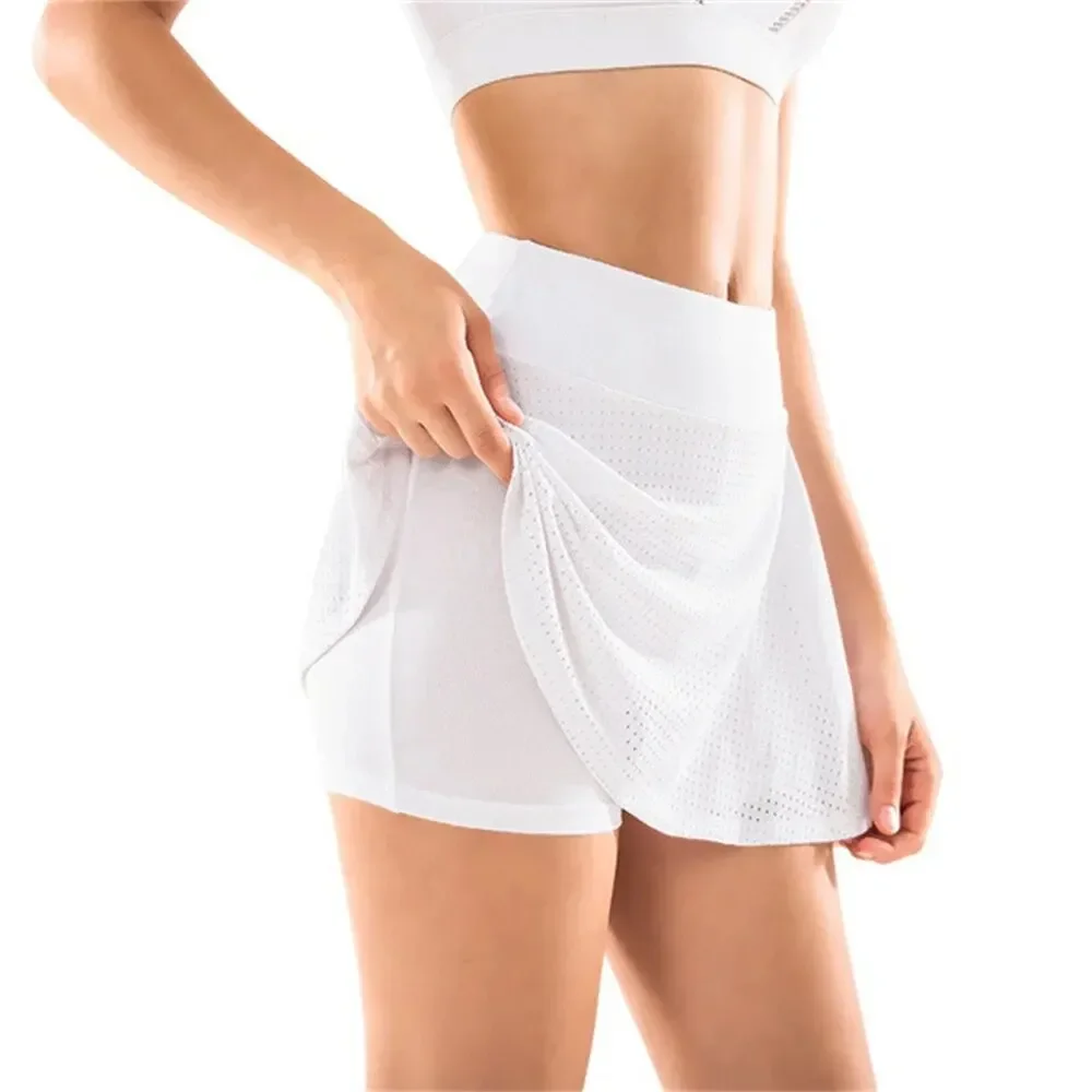 2023 新ヨーロッパとアメリカのランニングフィットネススポーツスカートハイウエストヨガ女性の空防止キュロット通気性