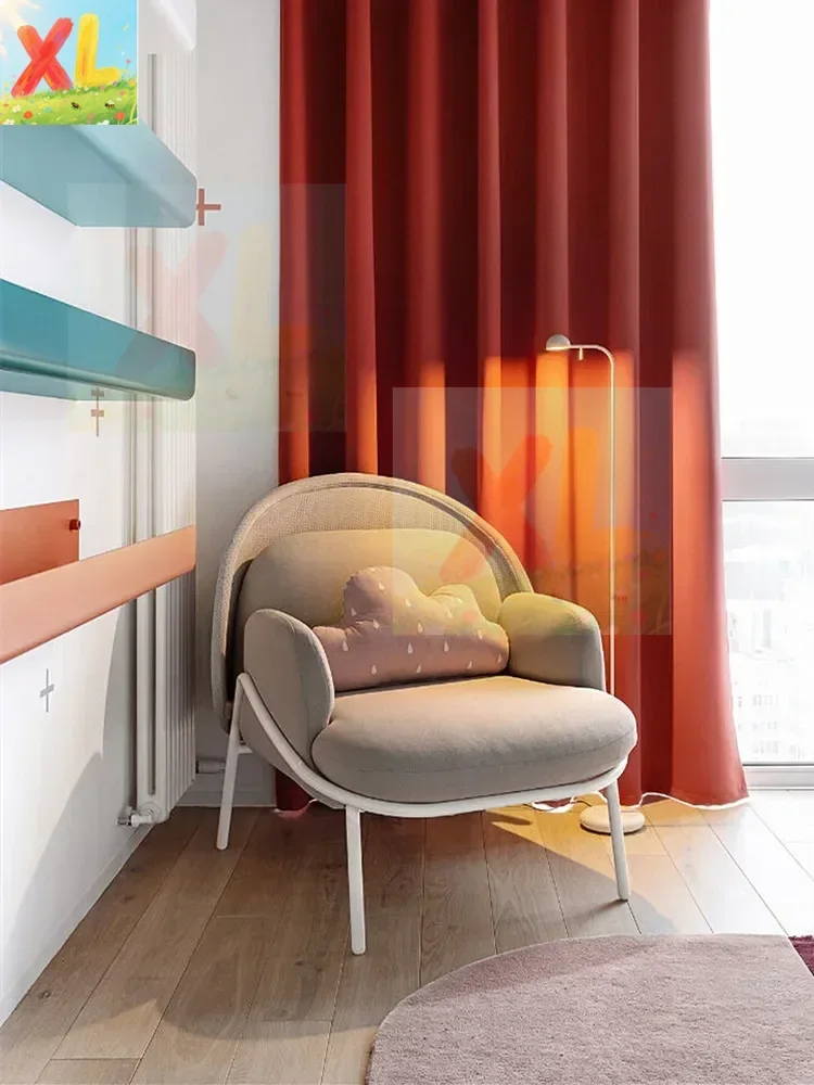 

Designer model room bedroom balcony sofa chair light luxury Nordic backrest wabi-**** modern fairy single chair