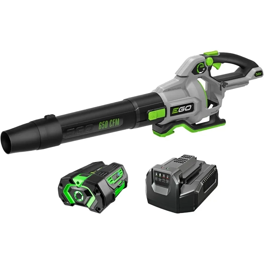 

LB6504 650 CFM с переменной скоростью 56 В, литий-ионный аккумуляторный вентилятор для листьев, 5,0 Ач, аккумулятор и зарядное устройство в комплекте, черный