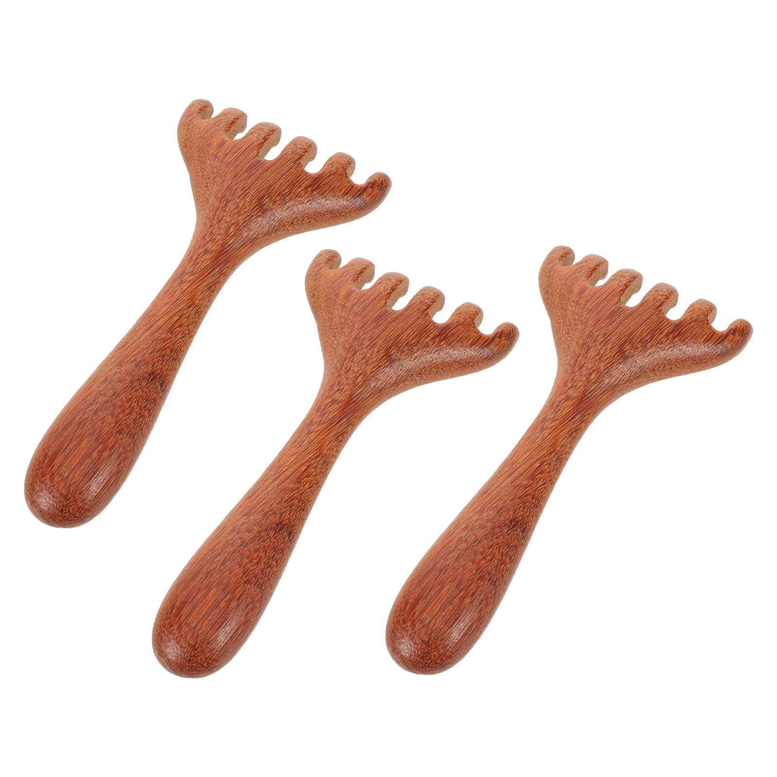 

3pcs Six-Claw Meridian Massage Comb Wooden Scalp Head Neck Back Relief Tool Sandalwood Gua Sha Massager Relaxation Artifact