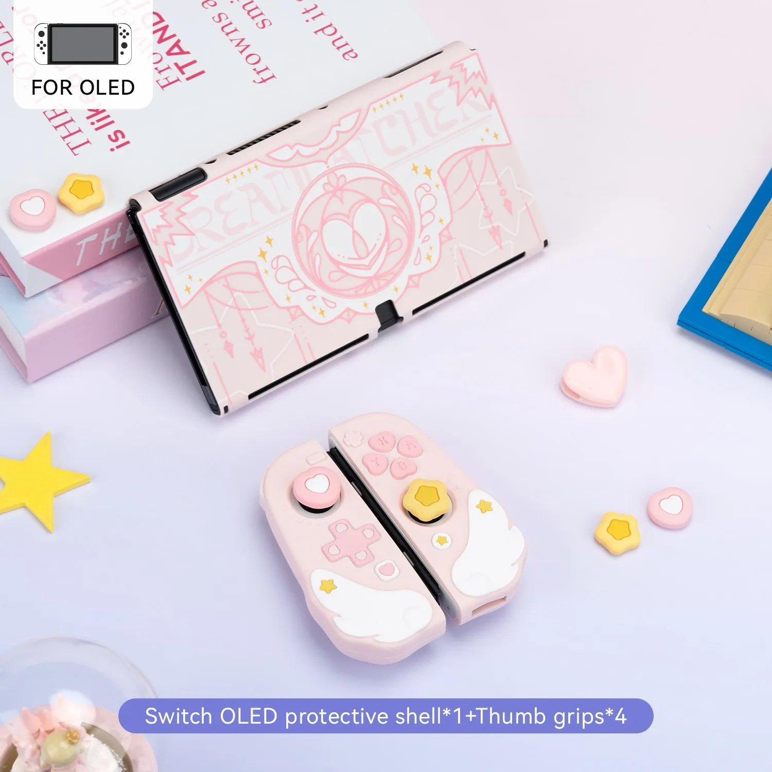 Geekshare Star Wing Serie Roze Beschermhoes Opbergtas Draagtas Grote Muismat Voor Nintendo Switch Oled Joy Con Cadeau