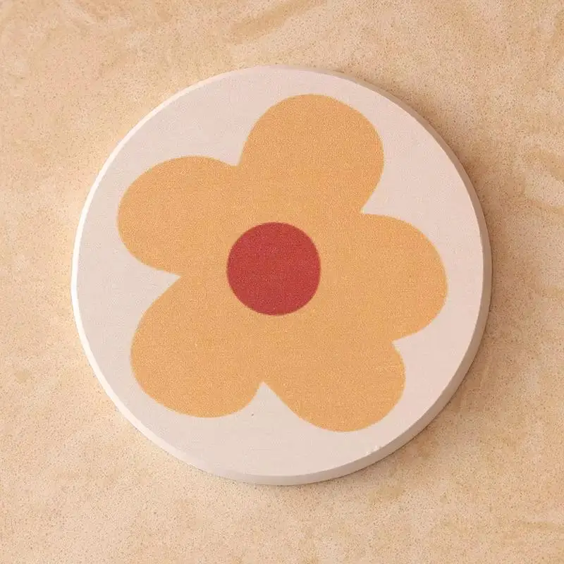 ~Diatomite Absorbent Coasters With Cute Cartoon Prints Fast Drying Non Asbestos For Home Kitchen Coffee Table Use