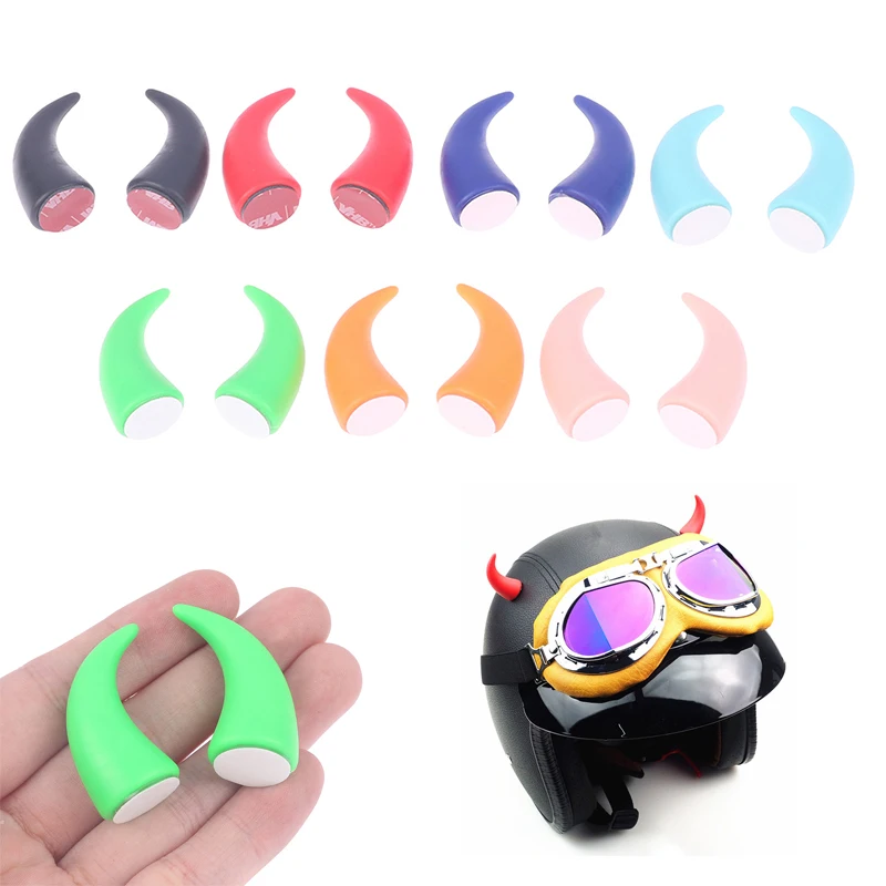 

2Pcs Silicone Dirt-Bikes Motorcycle Helmet Devil Horn Cat Ears Decoration Universal Motorbike Bicycle Decoration Helmet Stickers