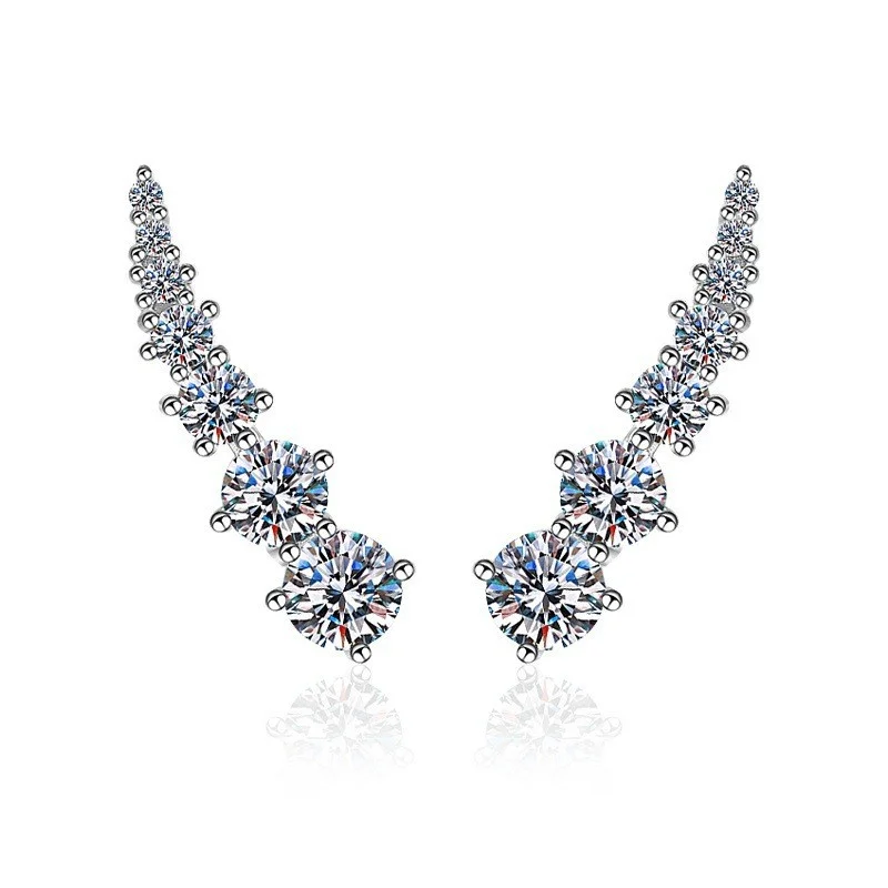 

ES0116 Lefei Fashion Color D Diamond-set Classic Moissanite Earrings Women s925 Sterling Silver Party Jewelry Gift