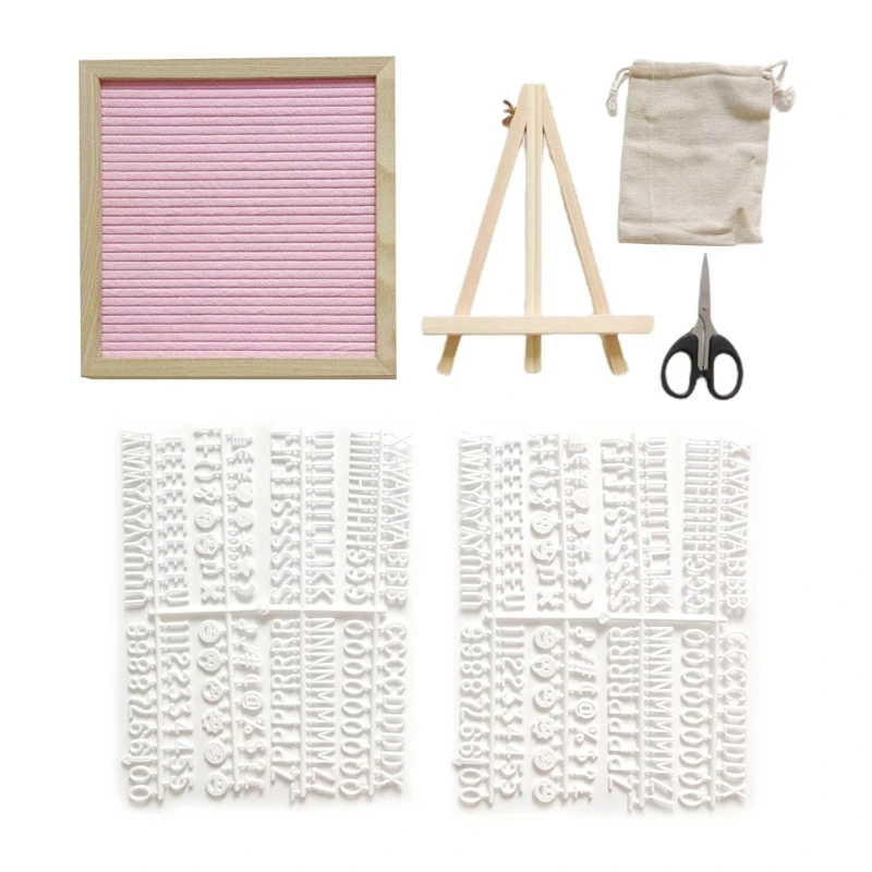 Felt Letter Board 9.8x9.8Inch with Pre-cut Letters Numbers Stand for Wedding