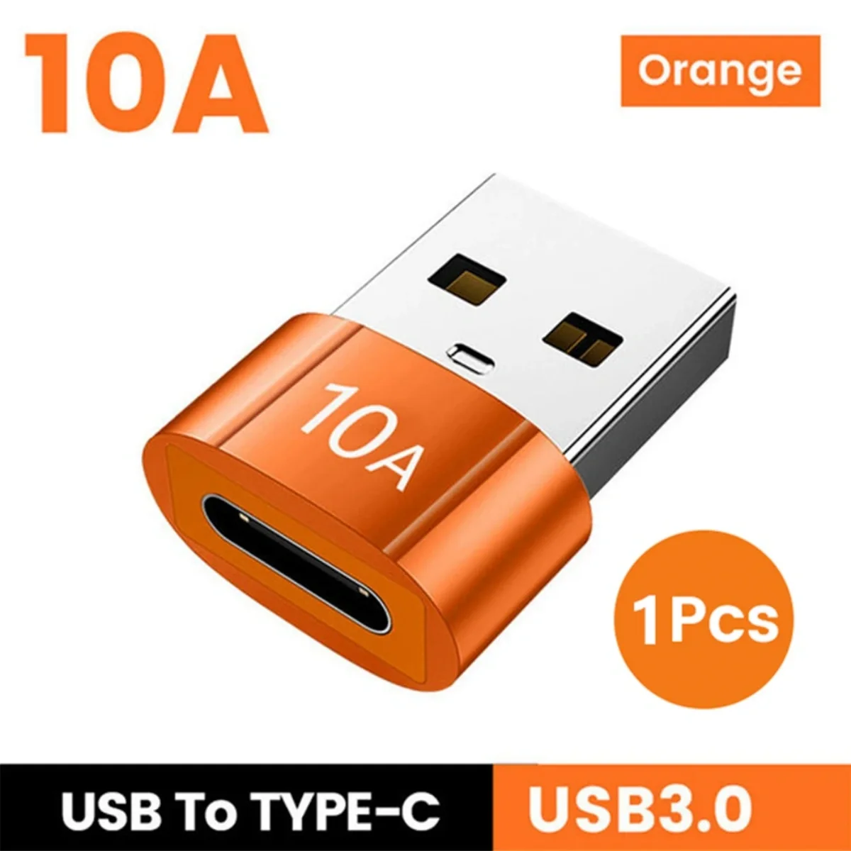 USB to Type-C Female Adaptor 10A Max Fast Charging USB 3.0 Data Transfer Interface Connector