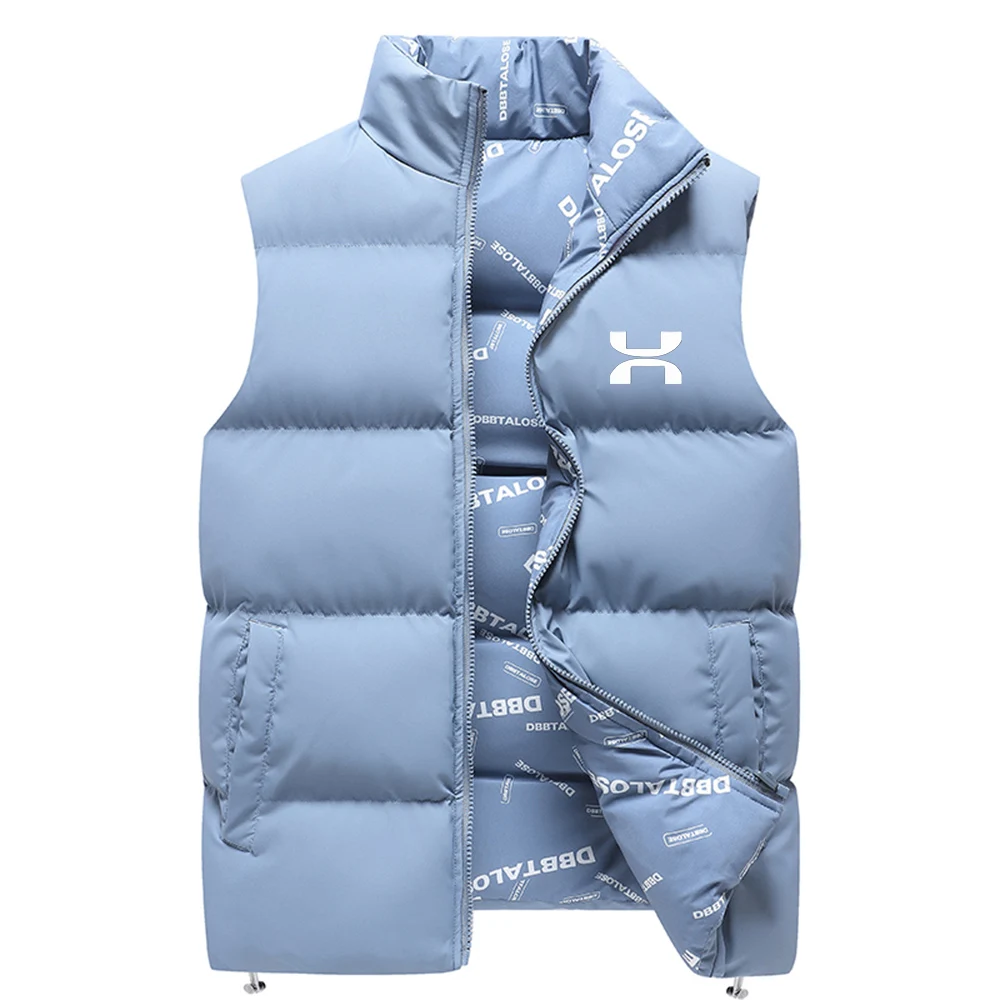 2024 new men\'s and women\'s high-end vest high neck thick jacket solid down vest zipper sleeveless jacket suitable for autumn and