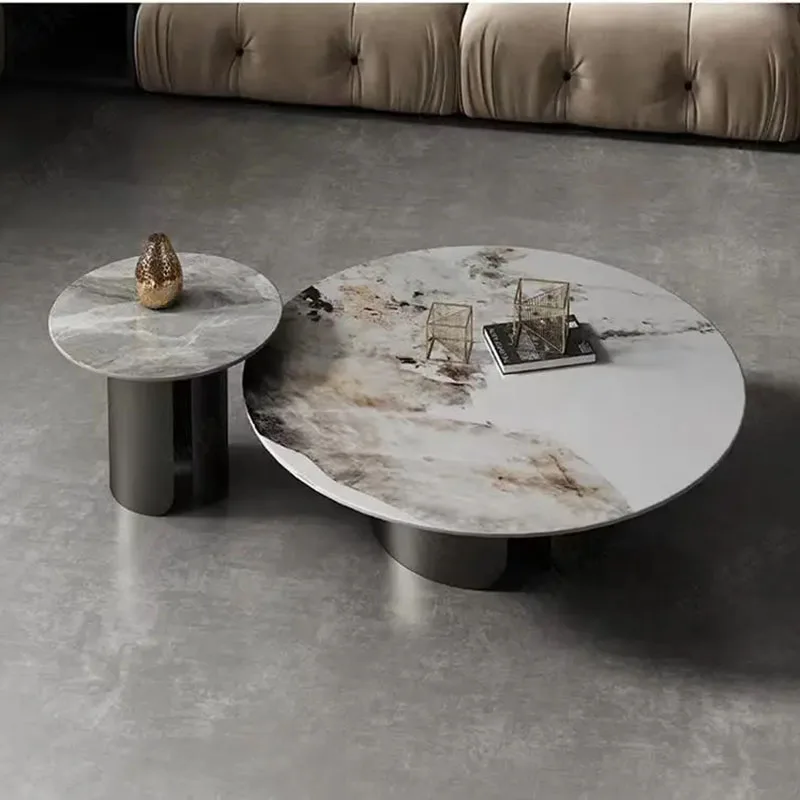 Italian Luxury Coffee Table Round Minimalist Living Room Industrial Nordic Aesthetics Coffee Table Design Italy Decor Furniture