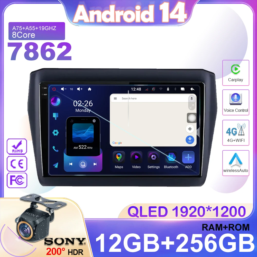 

Android 14 For Suzuki Swift 2017 2018 2019 Car Radio Stereo Multimedia Navigation GPS Video Player DSP QLED Wireless Carplay 4G