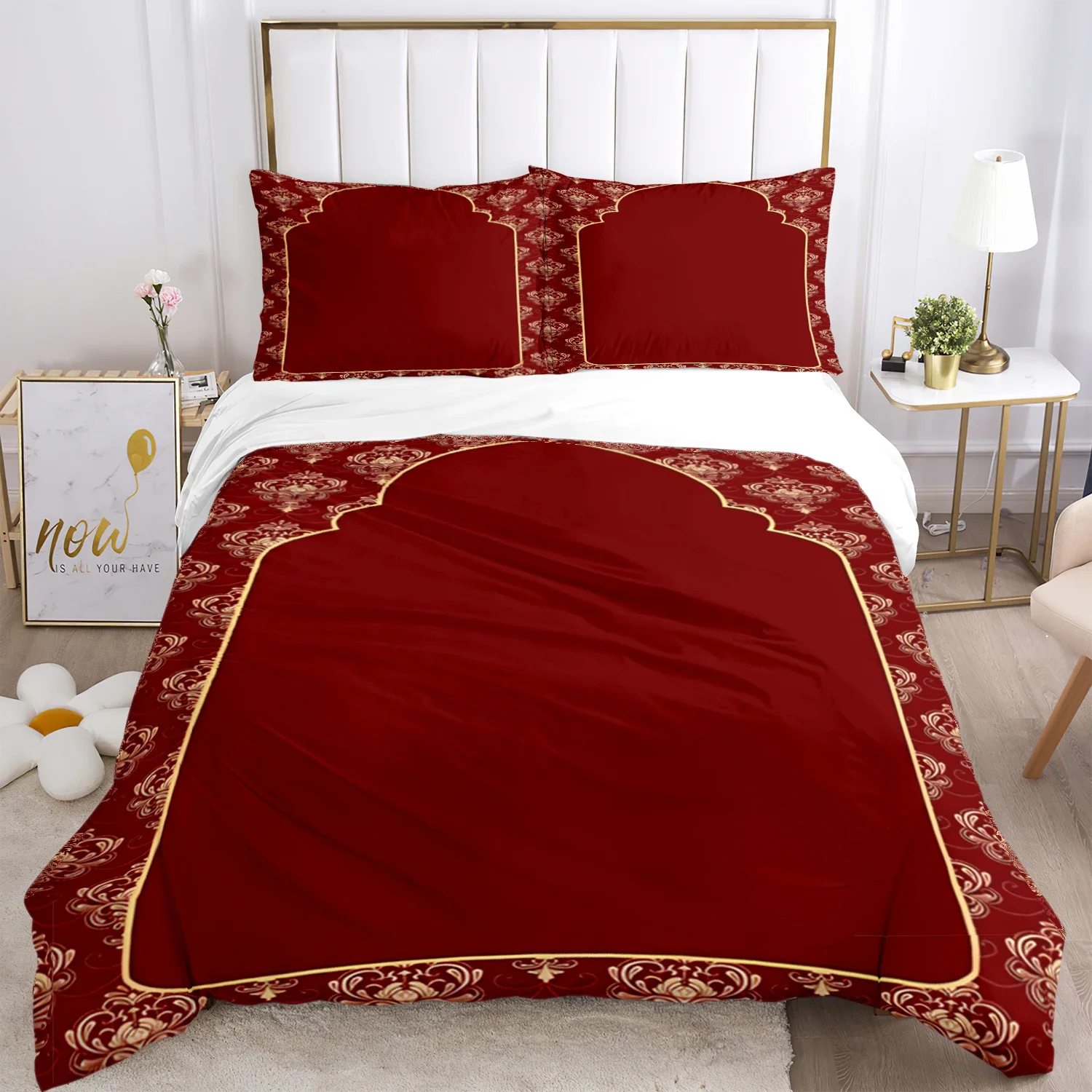 

Muslim Prayer Kawaii Bedding Sets New Greek Key Meander Duvet Cover Sets Bed Linens Queen King Size Modern Geometric Bedspread