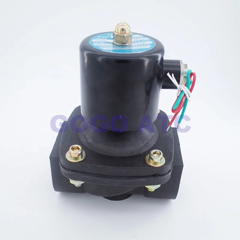 GOGO  2 way UPVC solenoid valve FKM Seal 1-1/4 inch BSP Orifice 35mm normal close Sea air vales