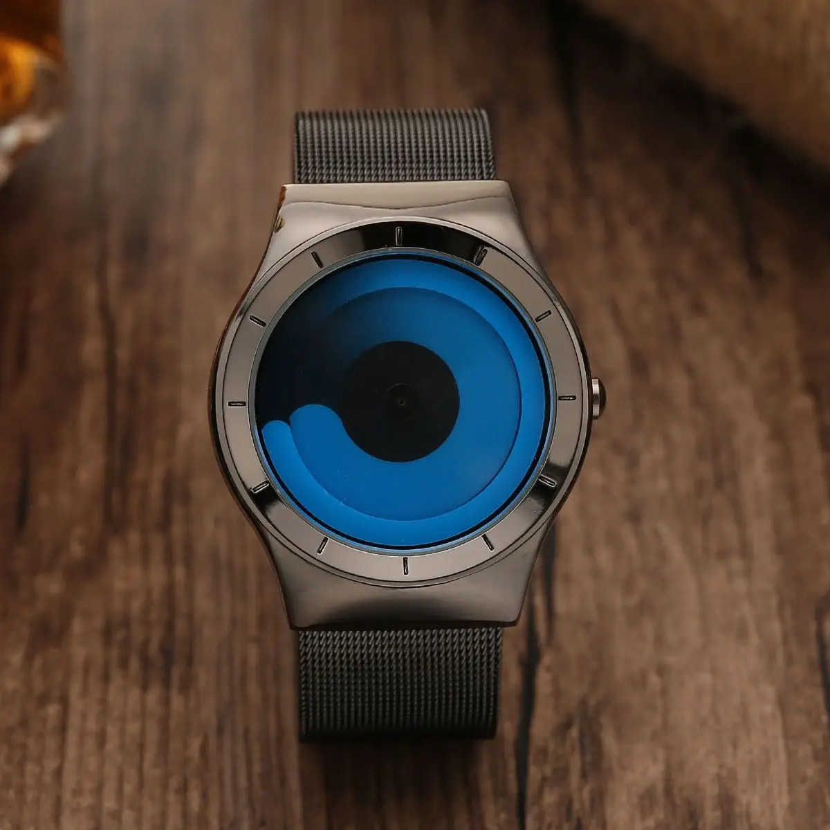 Gorben-reloj con esfera giratoria de Color creativo para hombre, diseño especial sin puntero, tendencia versátil, reloj de regalo, novedad de 2023, QP017