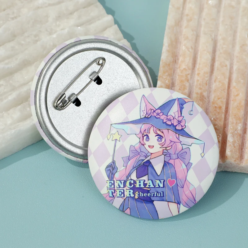 3pcs Custom Round PU Leather Button Pins 58mm Personalized Customization Badge Pins High-quality Customization Gifts