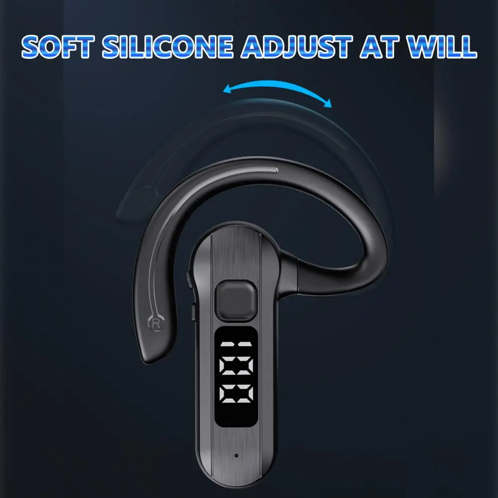 Wireless Earphone Ear Hook Bone Conduction Stereo Surround IPX5 Waterproof Rechargeable Noise Reduction Single Earphone