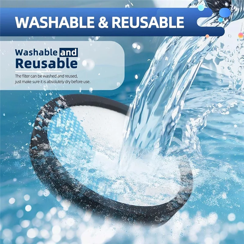 فلتر بديل لـ Ryobi 18V Cordless 1+ Stick Vacuum PCL720، مرشحات قابلة لإعادة الاستخدام وقابلة للغسل (قارن بالجزء A32SV720N)-A54Q