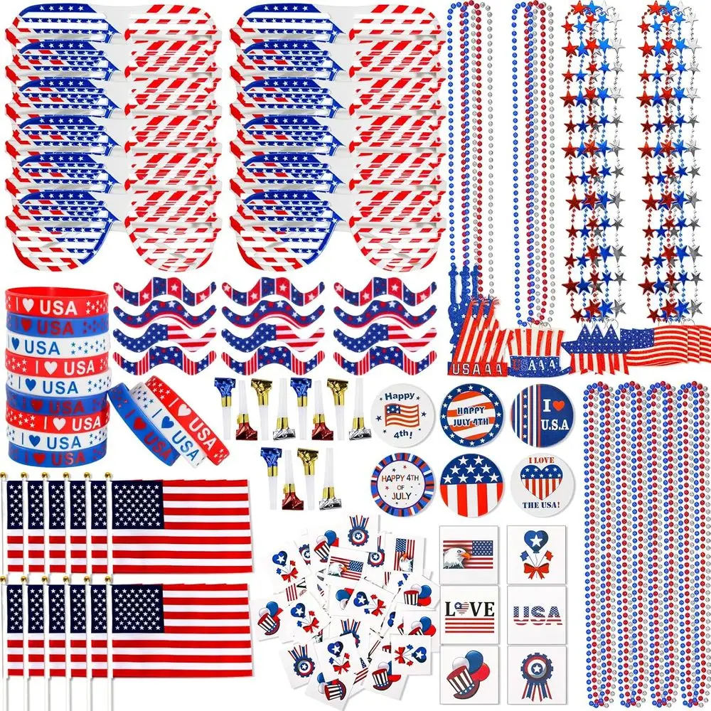 

156-Piece Patriotic Party Decorations Set for 4th of July, Independence Day, and Memorial Day Celebrations