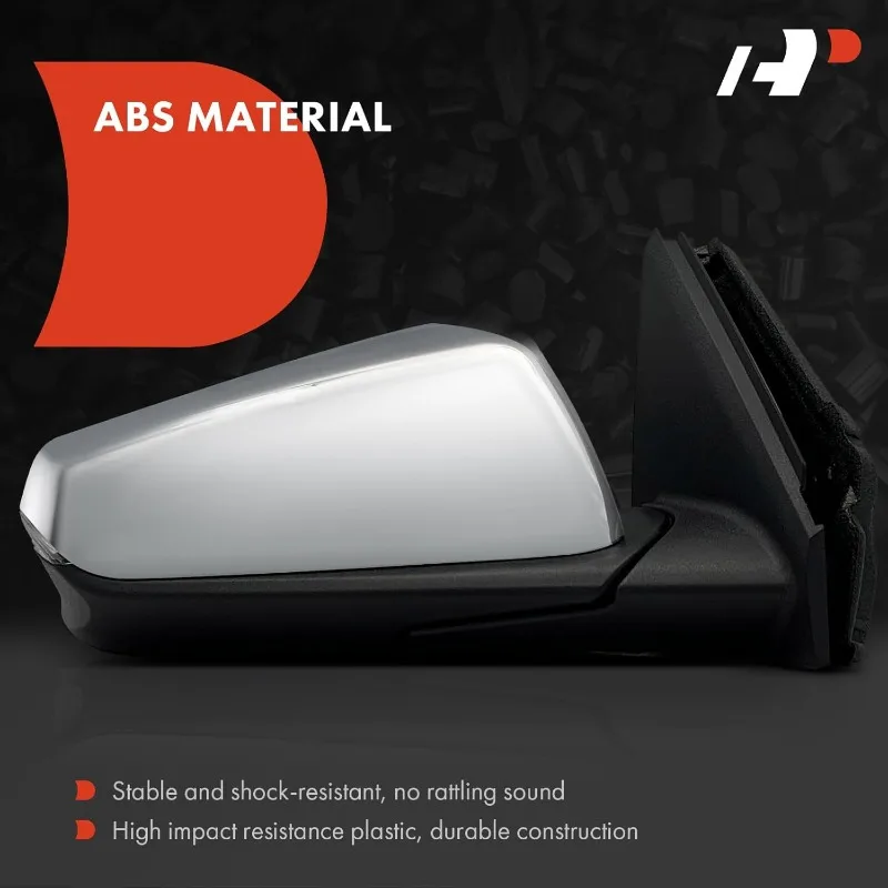 Kaca Spion Pintu Elektrik Sisi Penumpang A-Premium - Kompatibel dengan Equinox GMC Terrain, Dilengkapi Pemanas, Lipat Manual, Krom