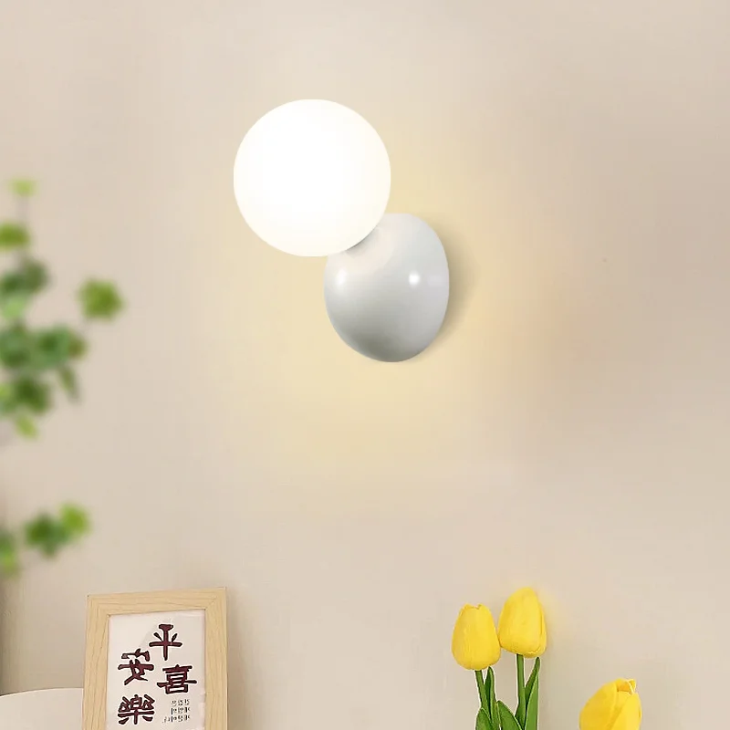 Milk Bean Designer Wall Lamp Modern Living Room Creative Art Hotel Exhibition Hall Wall Lamp Bedroom Bedside Lamp