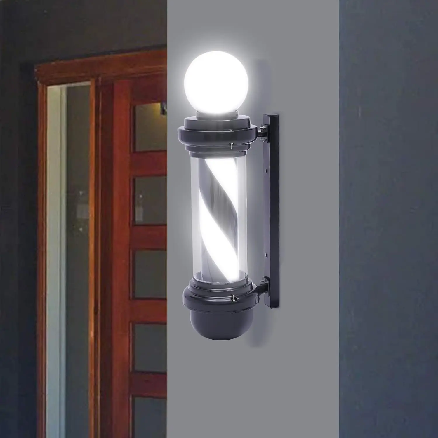 

NEW 26.8'' Barber Pole, Barber Shop Pole Light, Rotating LED Stripes Hair Salon Open Sign,Stripes Rotating Barbershop Salon