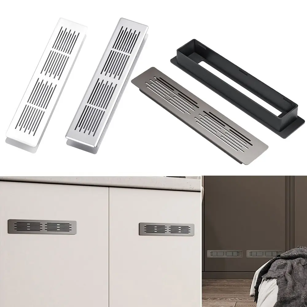 سبائك الألومنيوم/الخزانة البلاستيكية غطاء فتحة الاستراحة مستطيل 30 مللي متر خزانة واسعة تنفيس الهواء ديكور شبكة تنفس