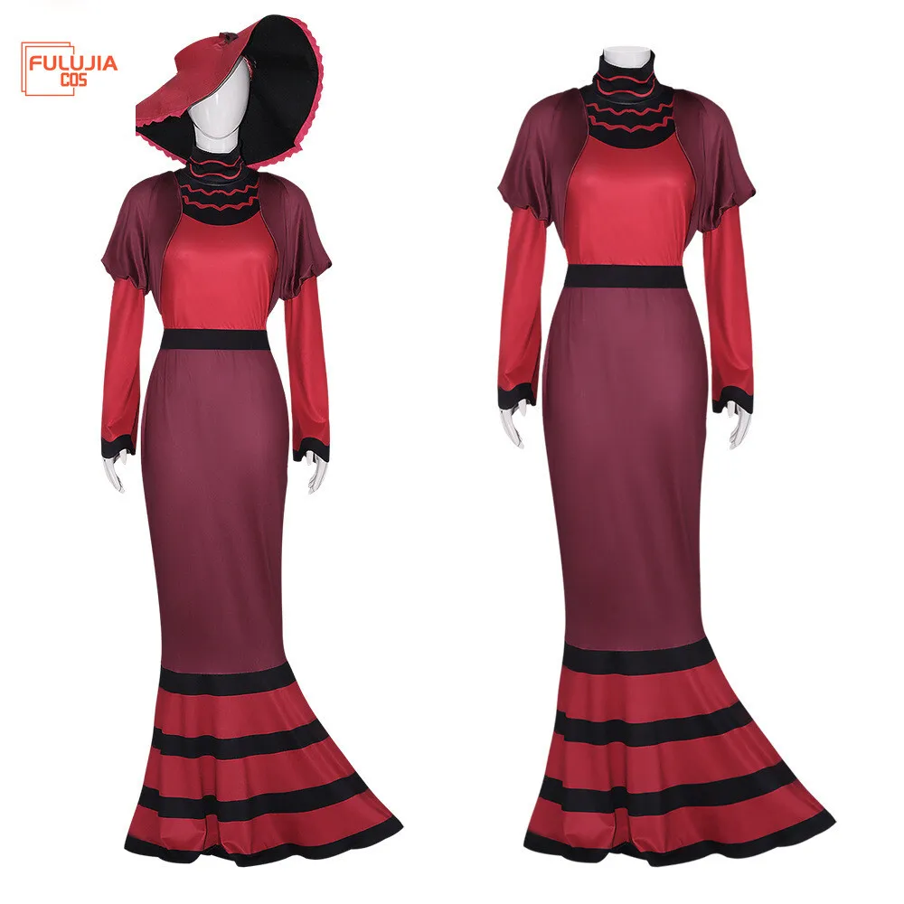 

Rosie Cosplay Costume Red Dress Hat Full Set