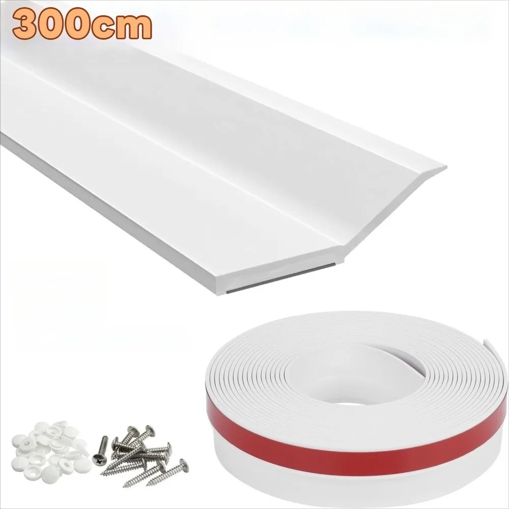 

300cm Garage Door Sealing Strip TPE Flexible Door Frame Rubber Strip Easy Installation Weatherproof Blocker Sealer Garage Door
