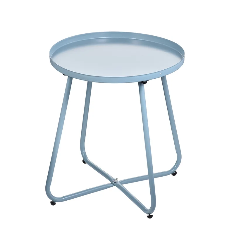 

Nordic Round Side Table - Iron Art Small Coffee Table for Balcony, Living Room & Bedside, Minimalist Tea Table