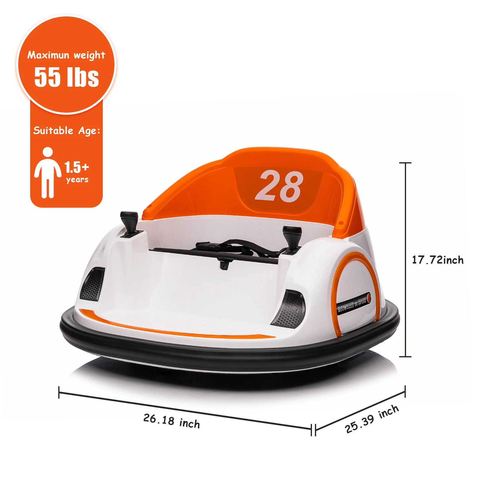 รถยนต์กันชนเด็กขับได้ 12 โวลต์ พร้อมรีโมทคอนโทรล หมุนได้ 360 องศา °   รถของเล่นไฟ LED พร้อมเสียงเพลง รถบั๊มพ์ไฟฟ้าสำหรับเด็กเล็ก