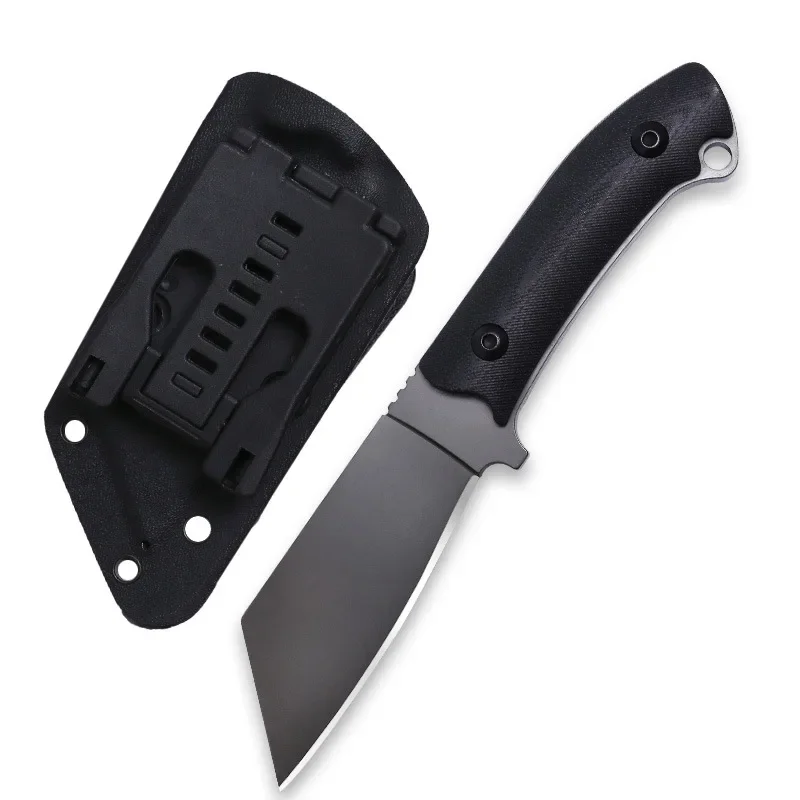 

G10 Handle Outdoor Camping Fixed Knife 5CR15 Steel Blade Self Defense Knife Tactical Military Survival Tool with Scabbard