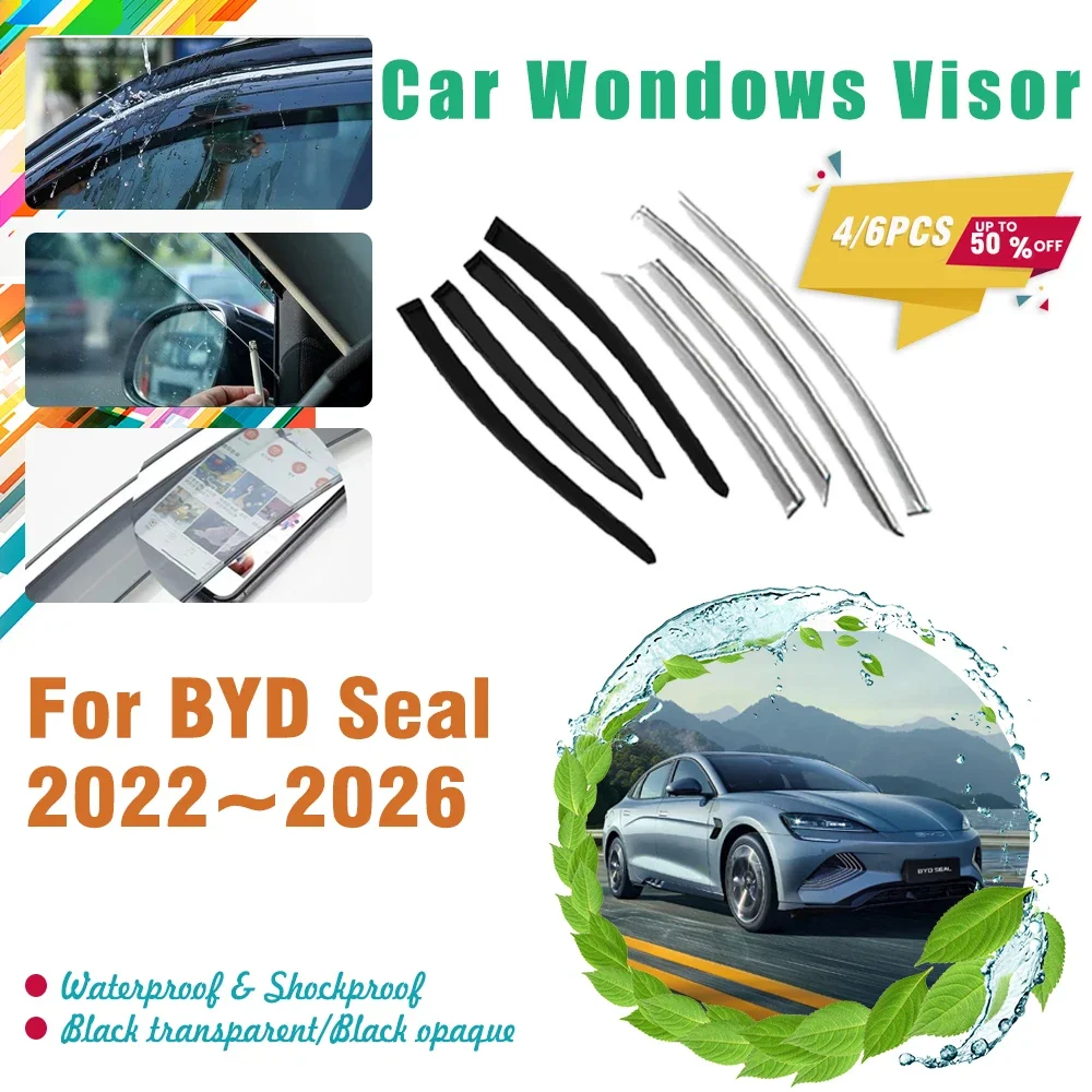 

Car Windshield Trims For BYD Seal 2022 2023 2024 2025 2026 Rain Window Visors Rain Guards Weathershields Covers Auto Accessories