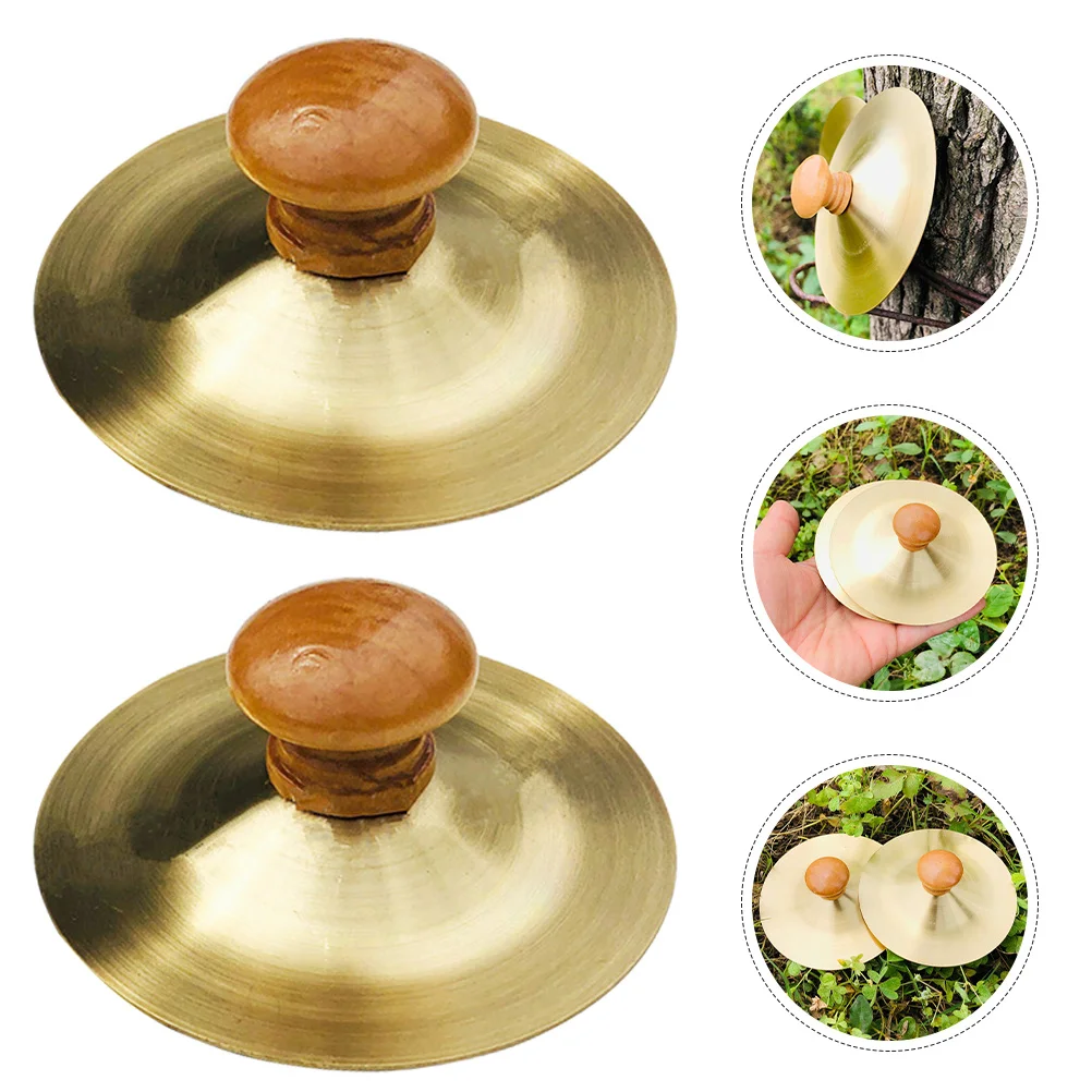

2 's Percussion Mini Cymbal Hand Cymbals Golden Cymbalsfor
