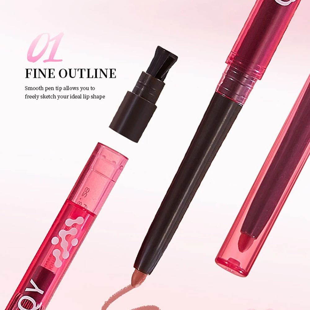 QXQY Matte Velvet Lip Liner Pen Nude Lipstick Długotrwała wodoodporna pomadka do ust Plump Lips Smooth Color Makeup Pencil